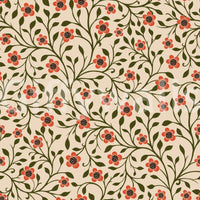 Old-world charm runs through the coral and olive folk floral wallpaper⁠GD9563
