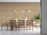 Five rounded petals frame each dotted core on the Warm Folk Floral Vines wallpaper⁠GD9563