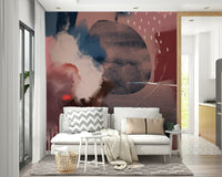 Blended warm hues mural with texture

