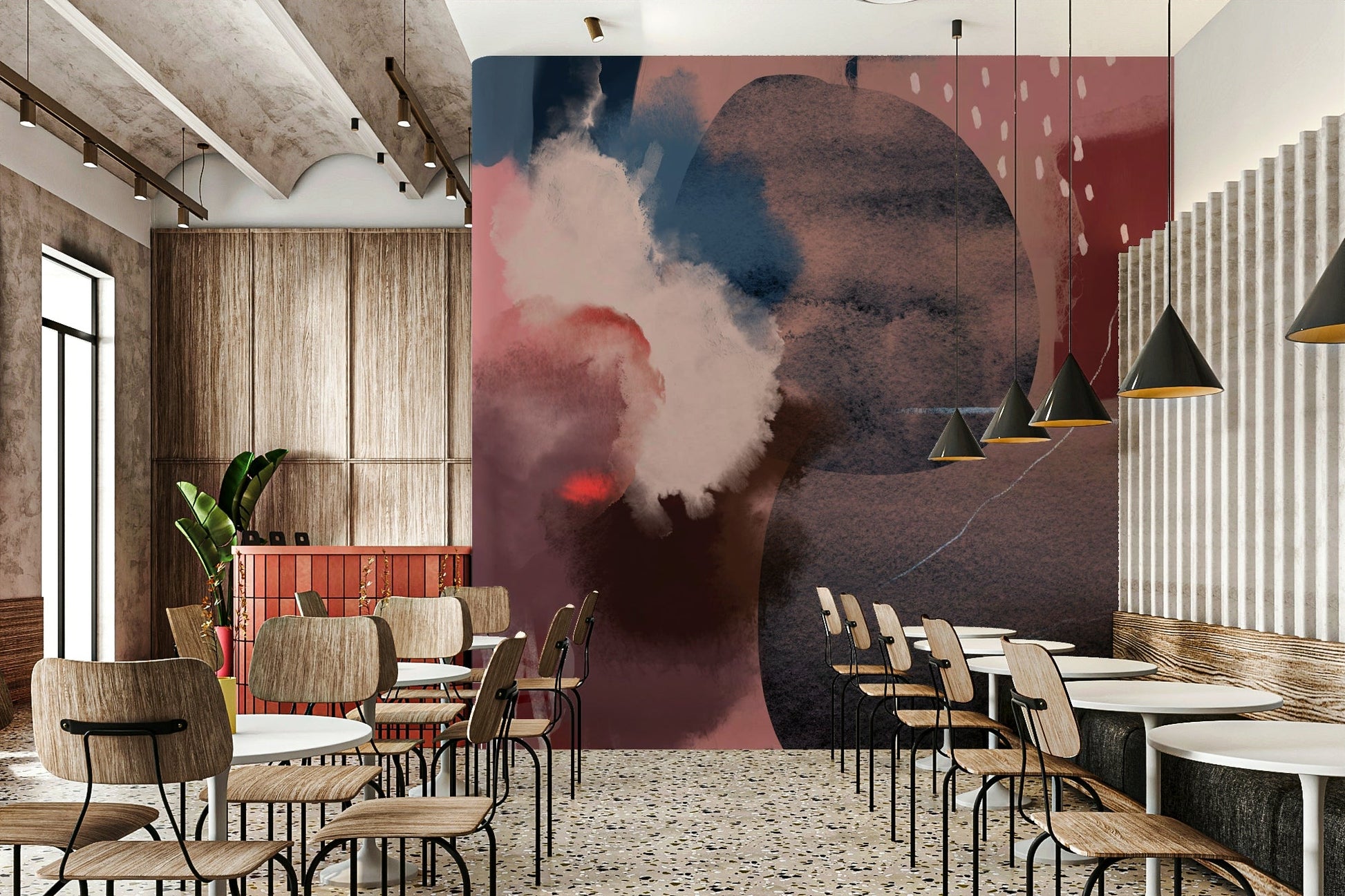 Sunset-inspired wallpaper in warm shades

