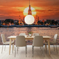 Wat Arun: Golden Horizon Sunset Wall Mural