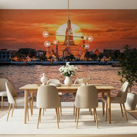 Wat Arun: Golden Horizon Sunset Wall Mural