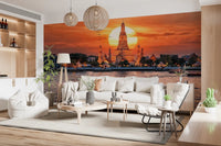 Wat Arun: Golden Horizon Sunset Wall Mural