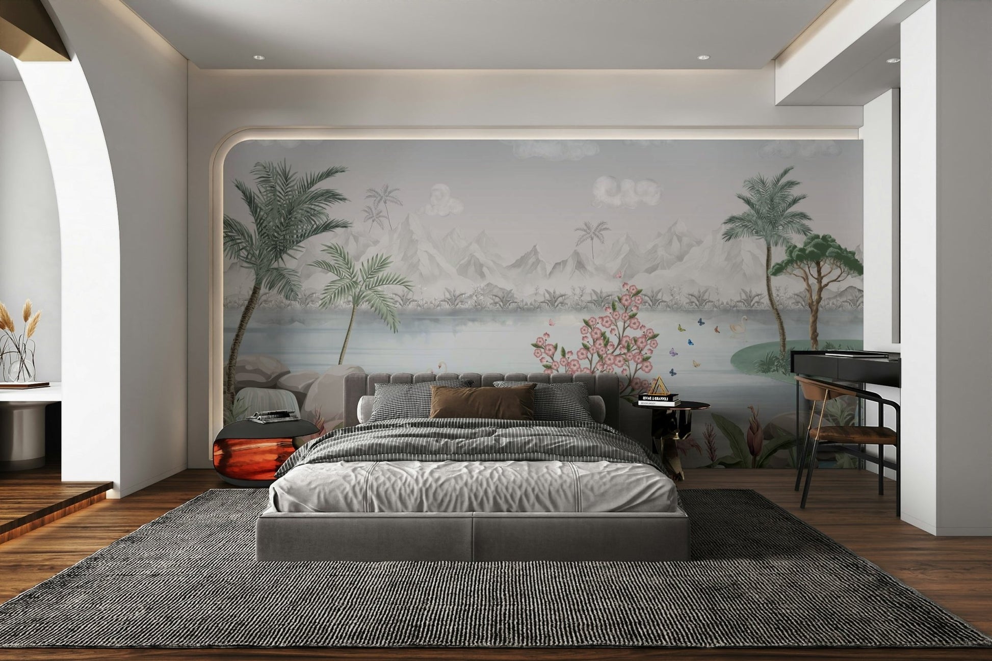 The lines are delicate and the shapes are fluid.

