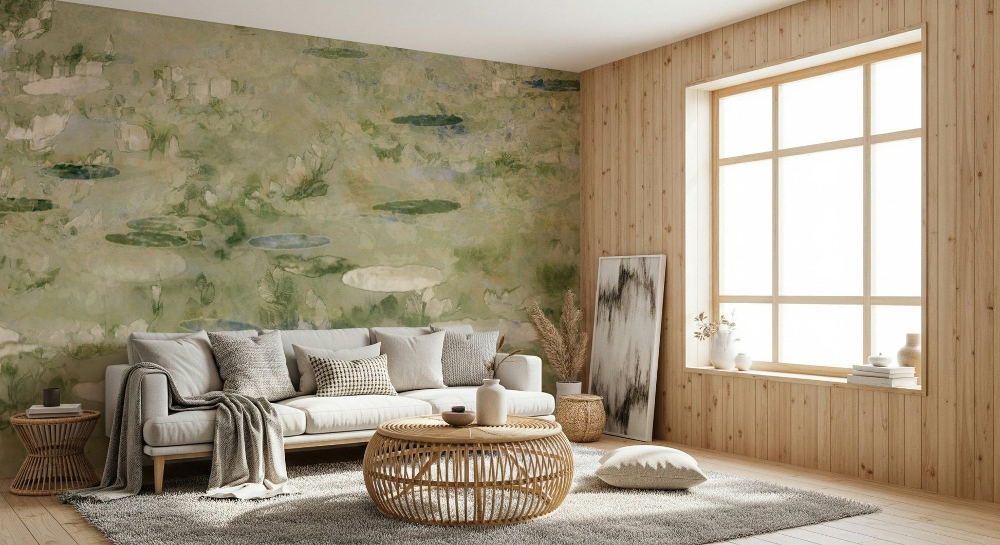 A classic soft floral wallpaper for walls.