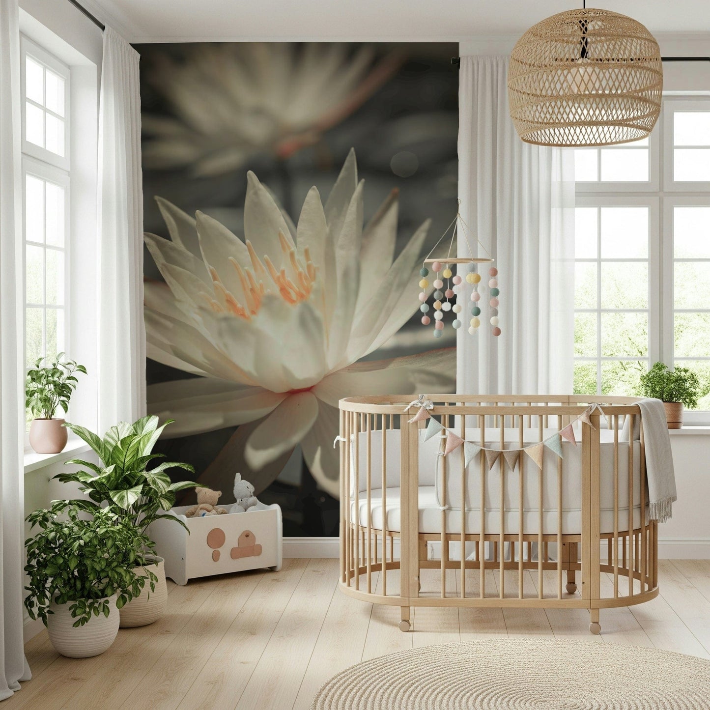 Tranquil Water Lily image, elegant bloom, serene aquatic wallpaper art.