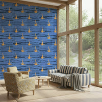 Engaging repetitive motion in Water Rhythms peel and stick mural., GD6639