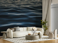 Bathroom with tranquil water ripples wallpaper.