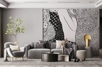 Flowing serpent pattern wallpaper for a contemporary hallway wall., GD7835