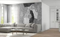 Water Serpents Wall Mural with mythical motifs for a guest suite., GD7835