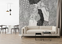 Stylized aquatic wallpaper for an apartment with a marine theme., GD7835