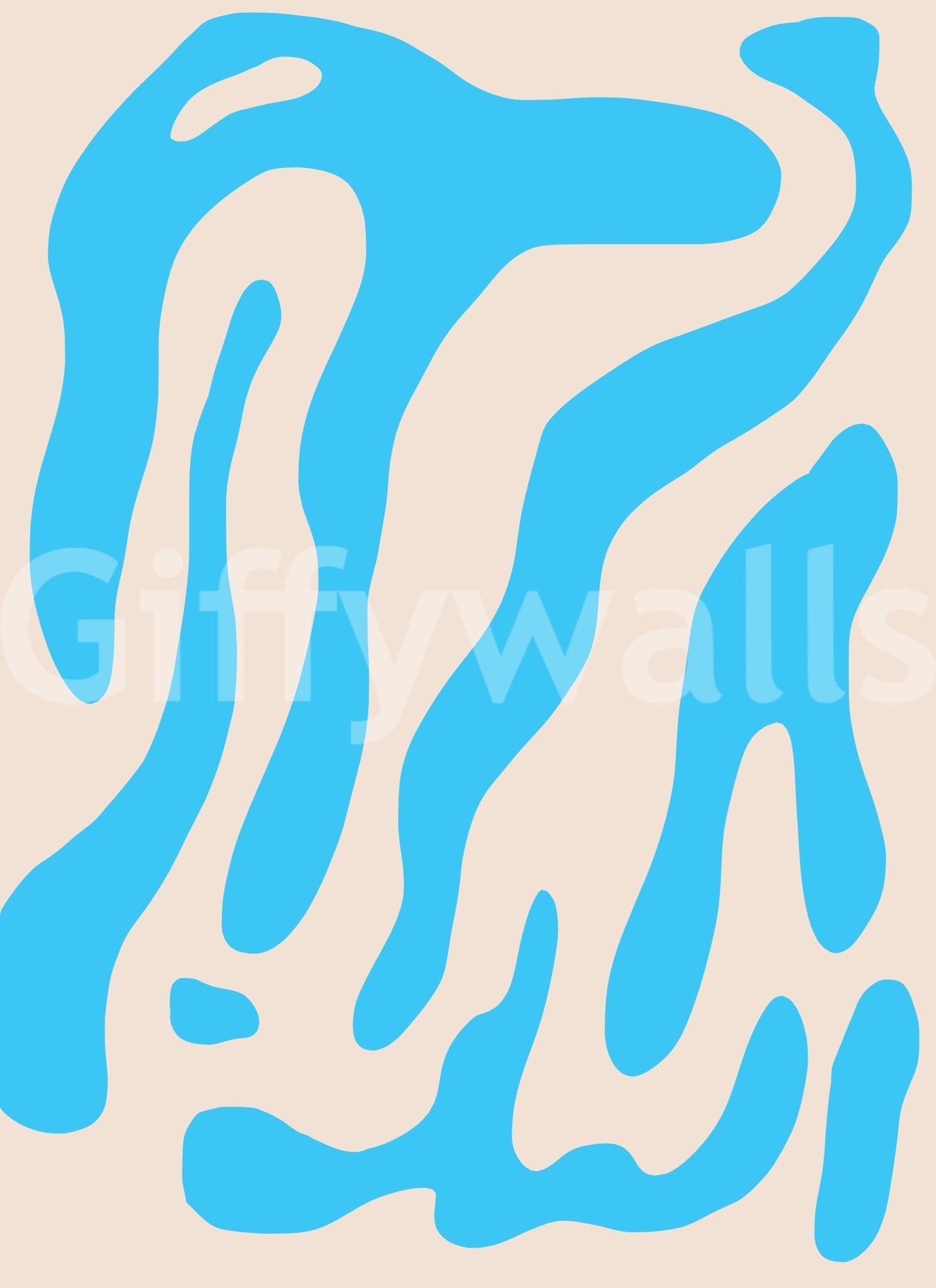 Reading nook with the captivating blue Water Wall mural backdrop.