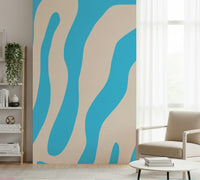 Modern bathroom showcasing the refreshing Water Wall wallpaper for walls.