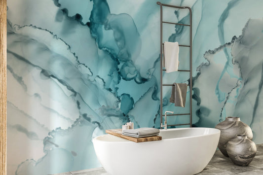 Elegant watercolor marble wallpaper mural A587