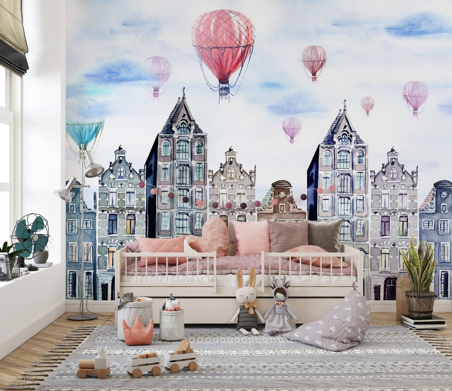Watercolor Amsterdam Wallpaper Mural - Giffywalls A810