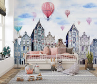 Watercolor Amsterdam Wallpaper Mural - Giffywalls A810