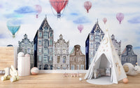 Watercolor Amsterdam cityscape wallpaper A810