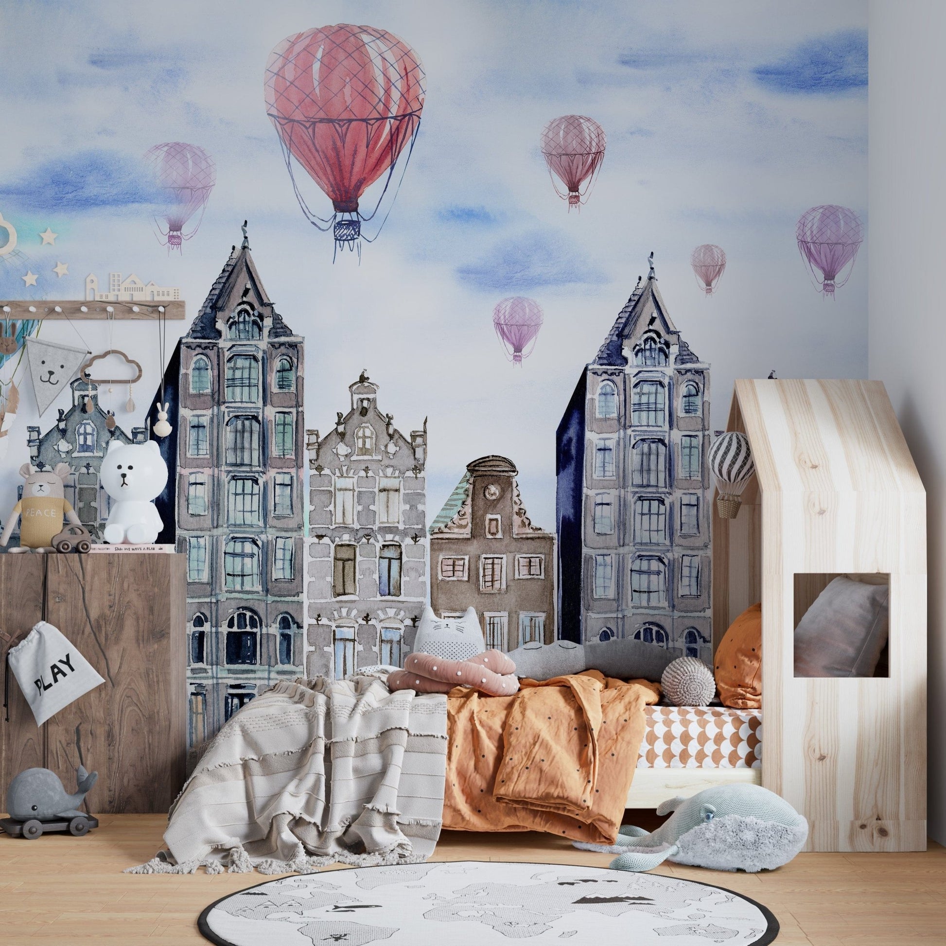Watercolor Amsterdam Wallpaper Mural - Giffywalls A810