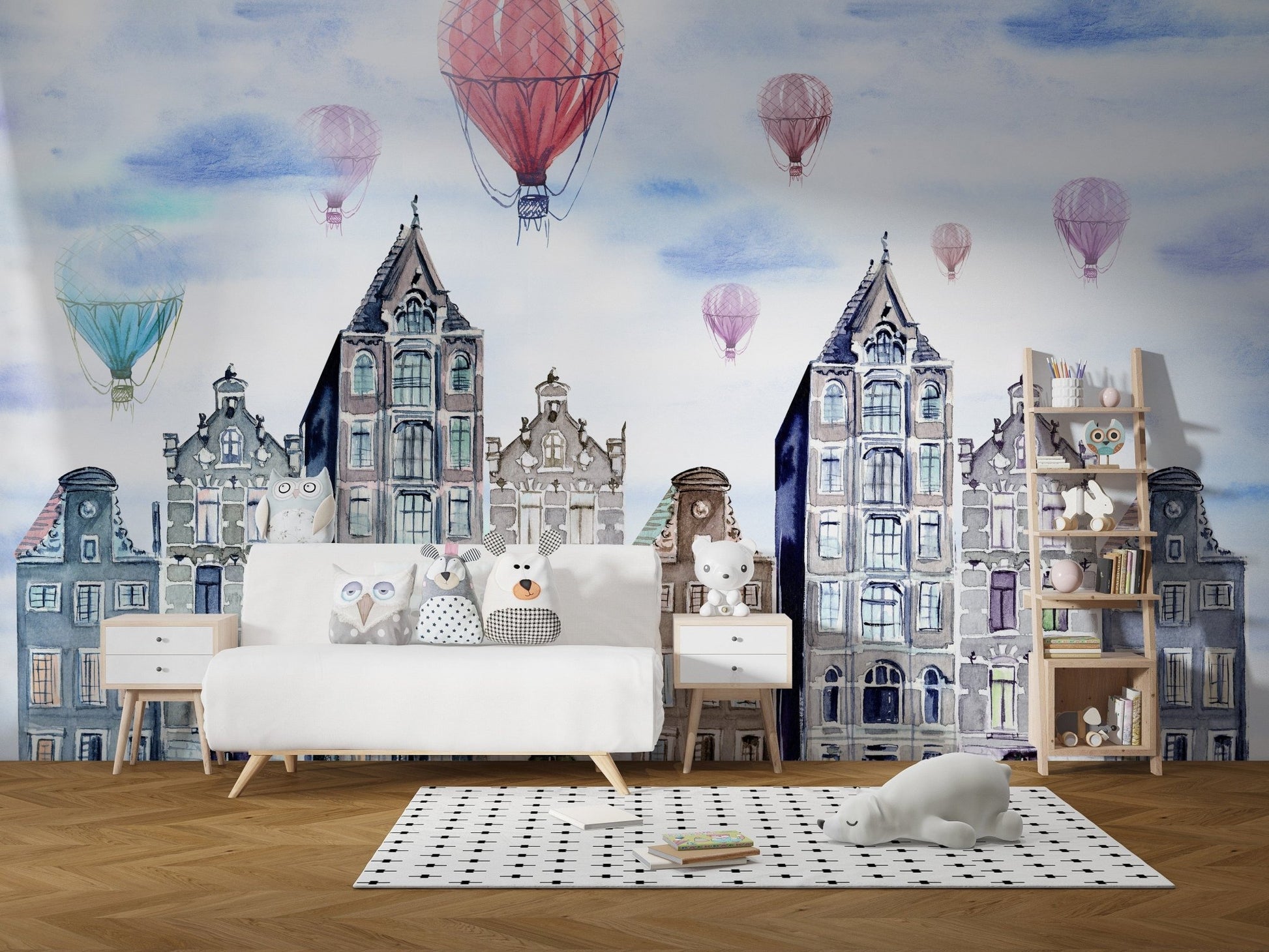 Charming Amsterdam canal houses wallpaper mural design A810