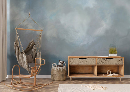 Serene watercolor beach mural C562
