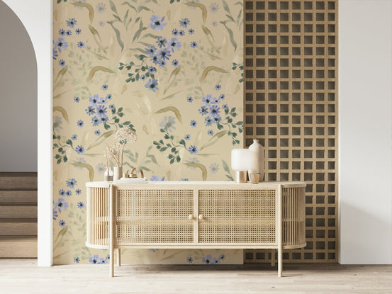 Serene Watercolor Bloom Wallpaper design, perfect for any interior space., GD6504