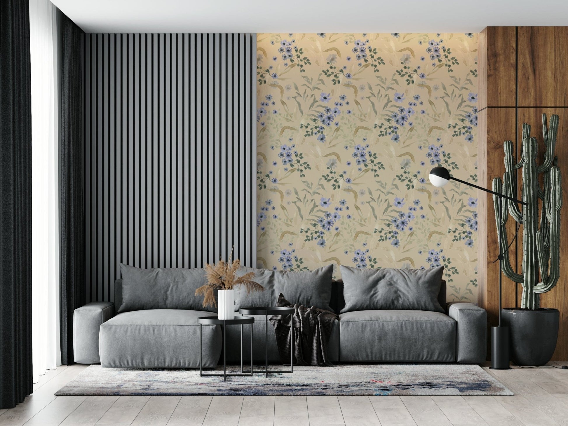 Hand-painted style Watercolor Bloom Wallpaper, delicate and beautiful pattern.