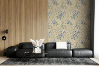 Artistic floral Watercolor Bloom Wallpaper for walls, featuring purple blooms.