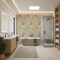 Decorative floral Watercolor Bloom Wallpaper, featuring soft natural tones.