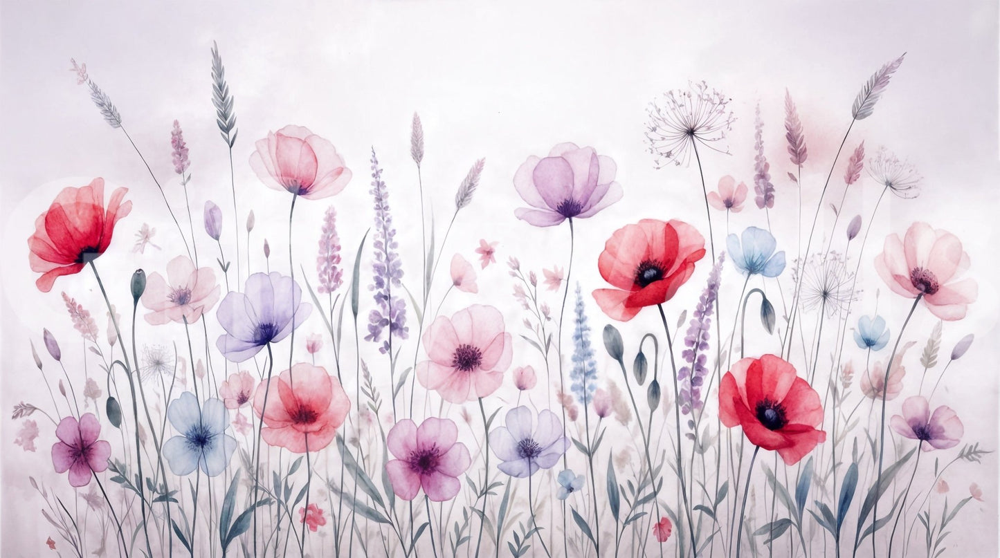 Watercolor floral wall art for serene home spaces