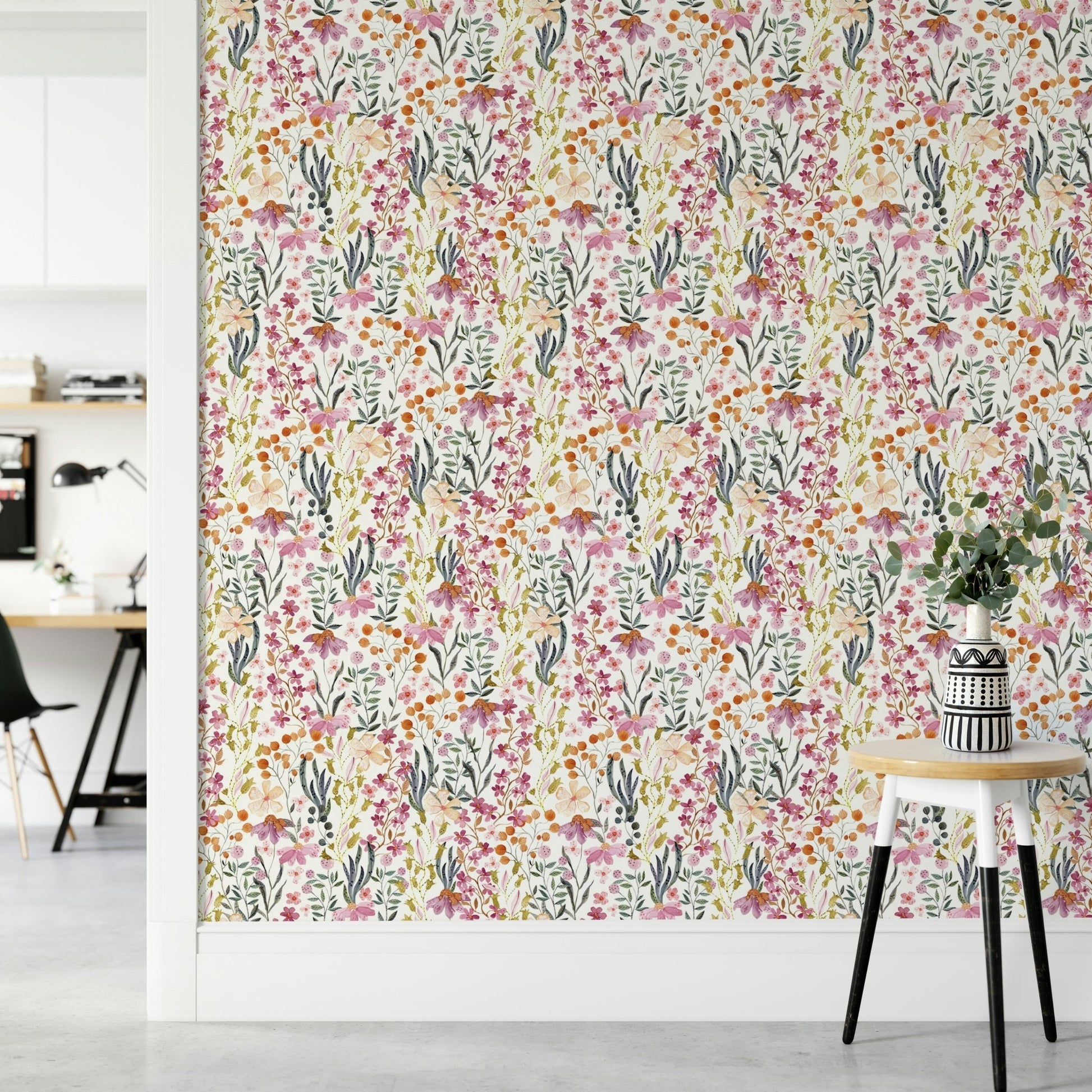 Garden-inspired blossom pattern in gentle hues, GD1541