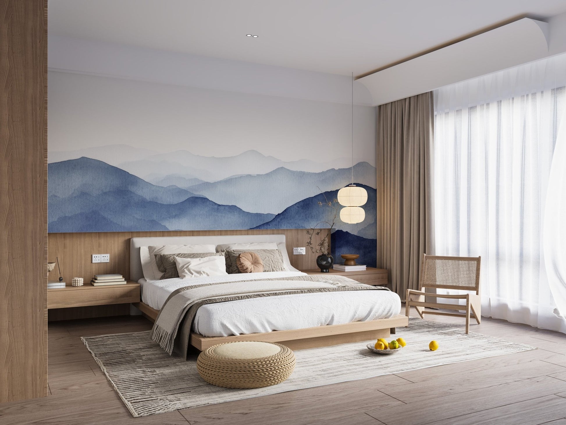 Watercolor Blue Mountain Wallpaper - 
C462