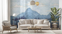 Watercolor Blue Mountain Wallpaper Murals - Giffywalls mountain-28