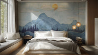 Watercolor Blue Mountain Wallpaper Murals - Giffywalls mountain-28
