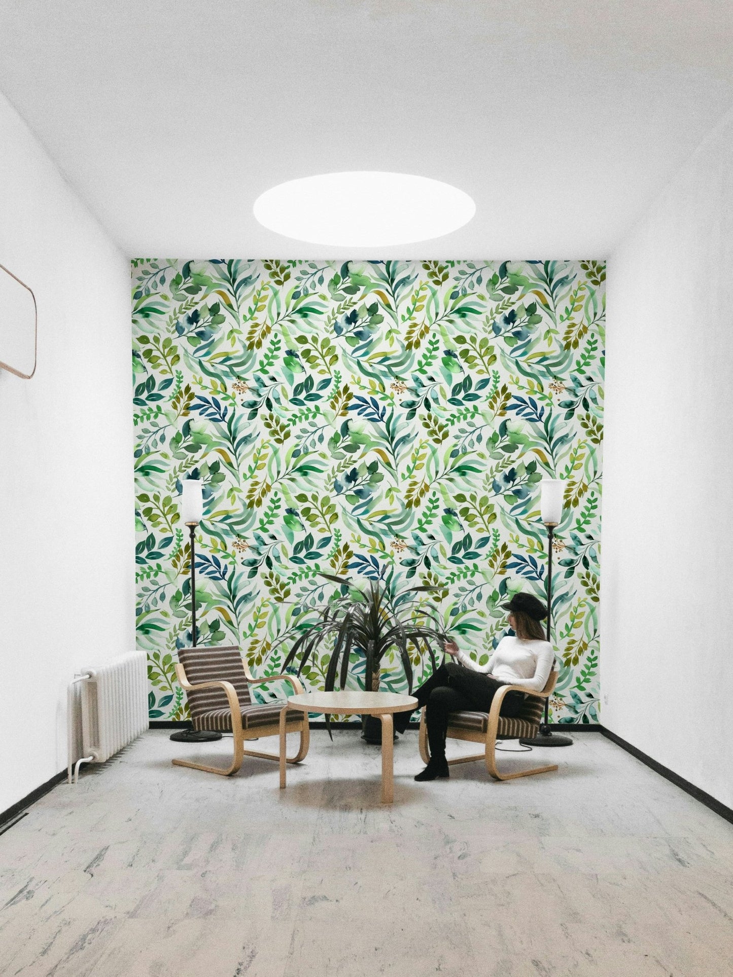 Elegant foliage mural with artistic details, GD1540