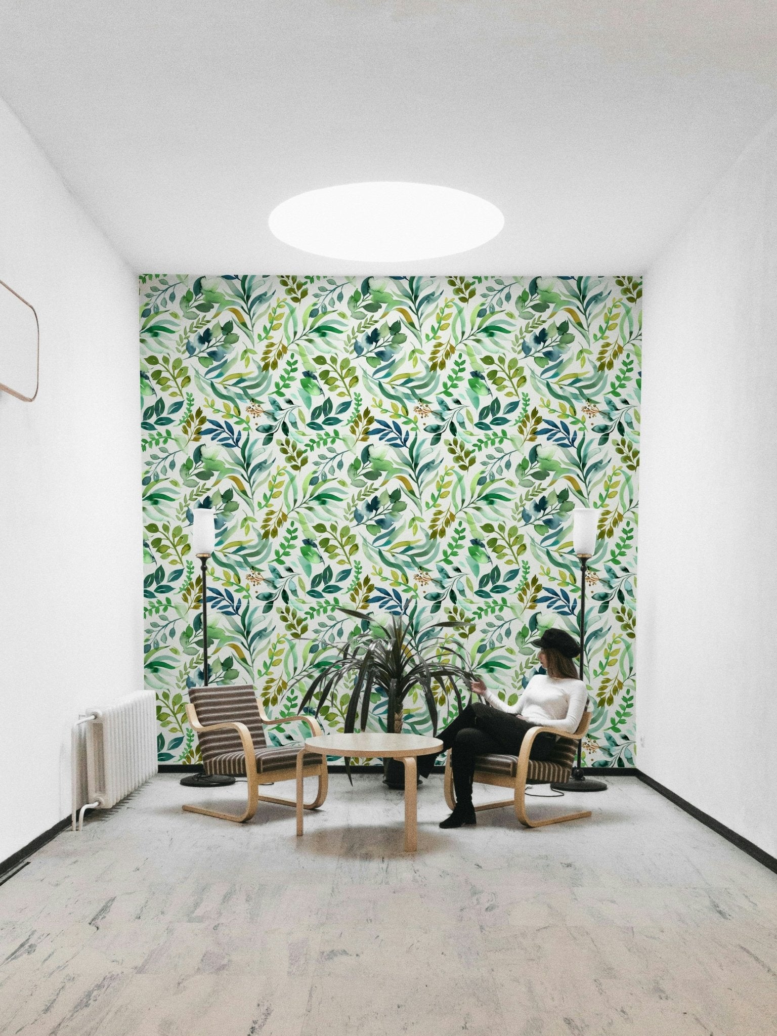 Elegant foliage mural with artistic details, GD1540