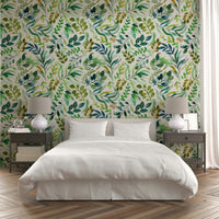 Botanical leaf pattern wallpaper for interiors, GD1540