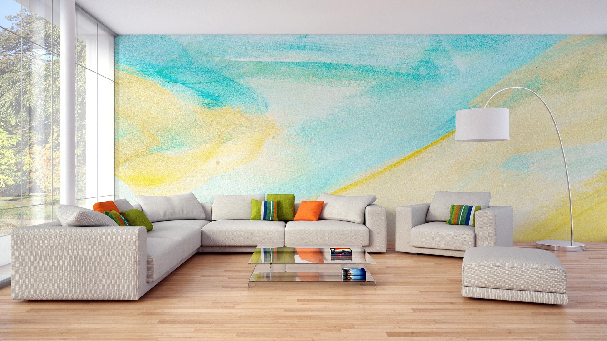 Watercolor Brushstrokes Wallpaper Mural - Giffywalls