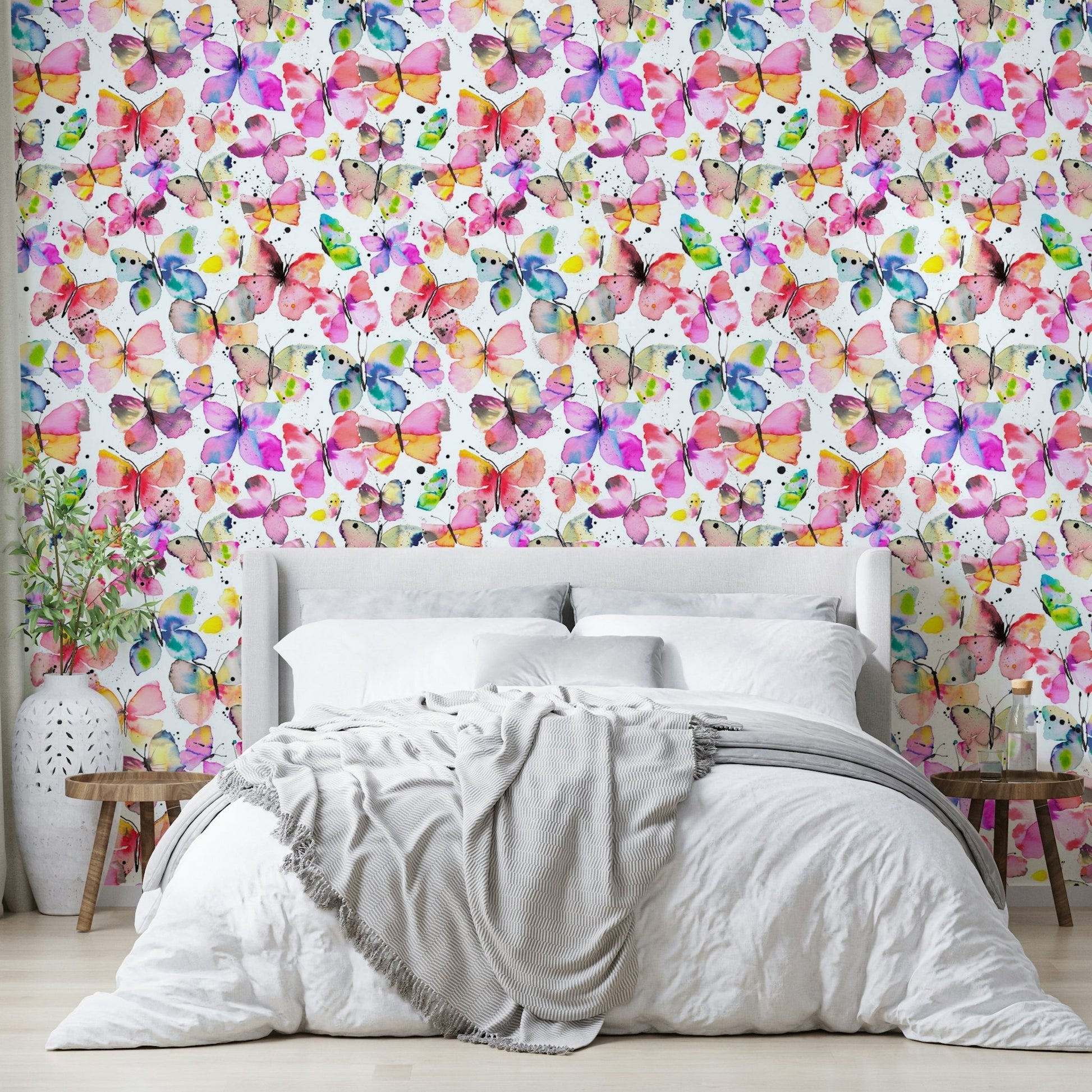 Soft pastel butterflies wallpaper for calm interiors

