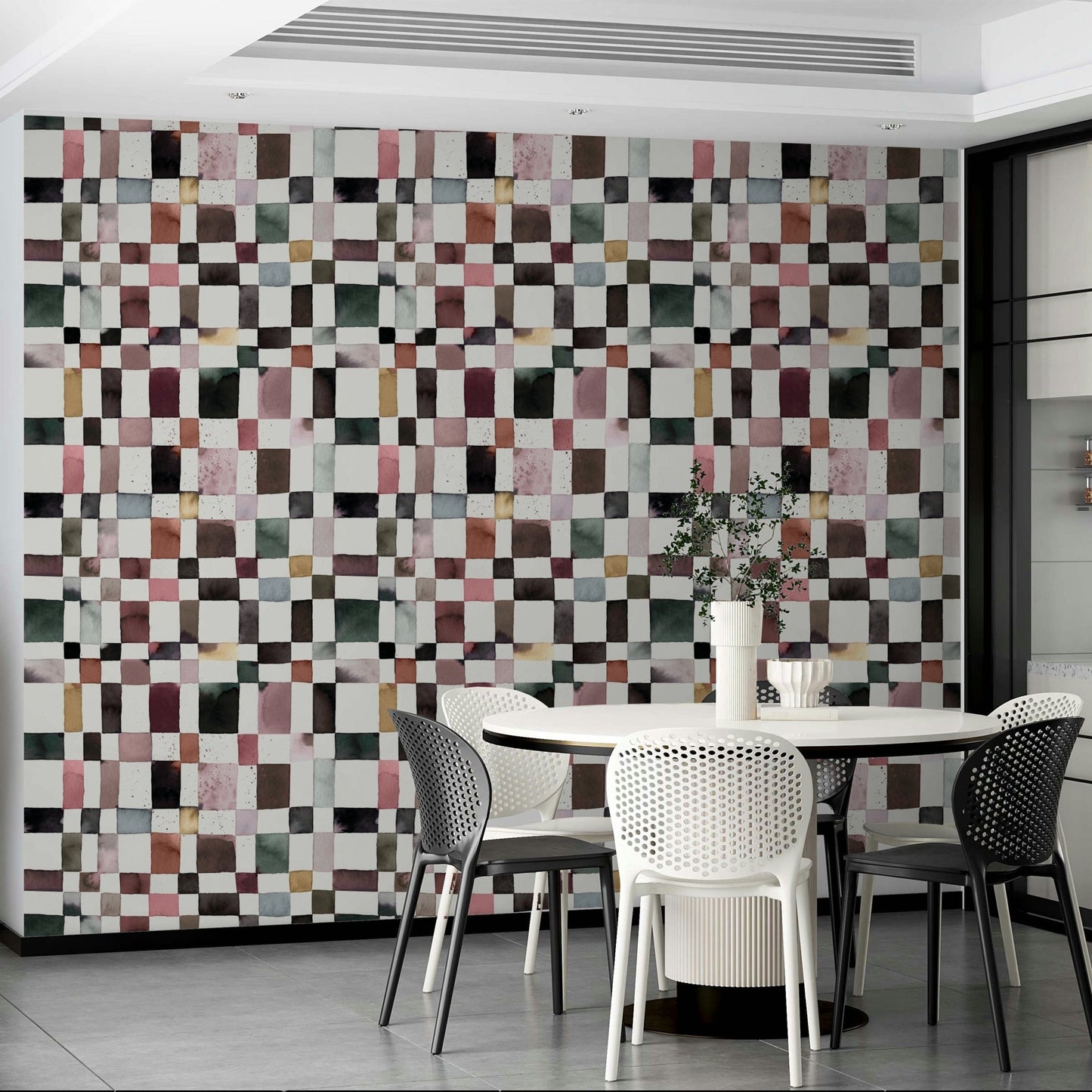 Classic checker design with brushstroke effect

