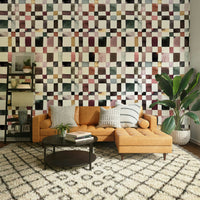 Soft watercolor checks for modern wall decor

