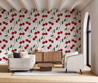 Vibrant cherries wallpaper defines a contemporary lounge⁠GD9449