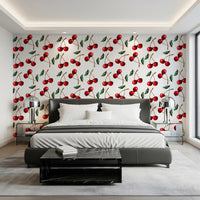 Detailed brushstrokes on this Watercolor Cherries wallpaper⁠GD9449