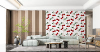 Calm Living room environment featuring Watercolor Cherries wallpaperGD9449