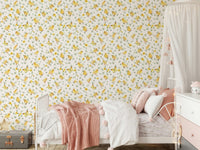 Artistic fledgling bird pattern Watercolor Chicks wallpaper mural.