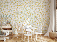 Serene field-inspired aesthetic Watercolor Chicks wallpaper for walls.