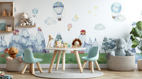 Cartoon mountain wallpaper for a cheerful kids' space Kids-10
