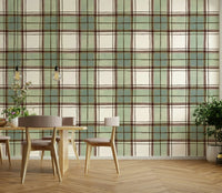 Classic linear pattern mural with artistic finish

