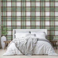 Classic stripe wall mural in hand-painted style

