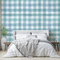 Blue watercolor plaid design for cozy spaces

