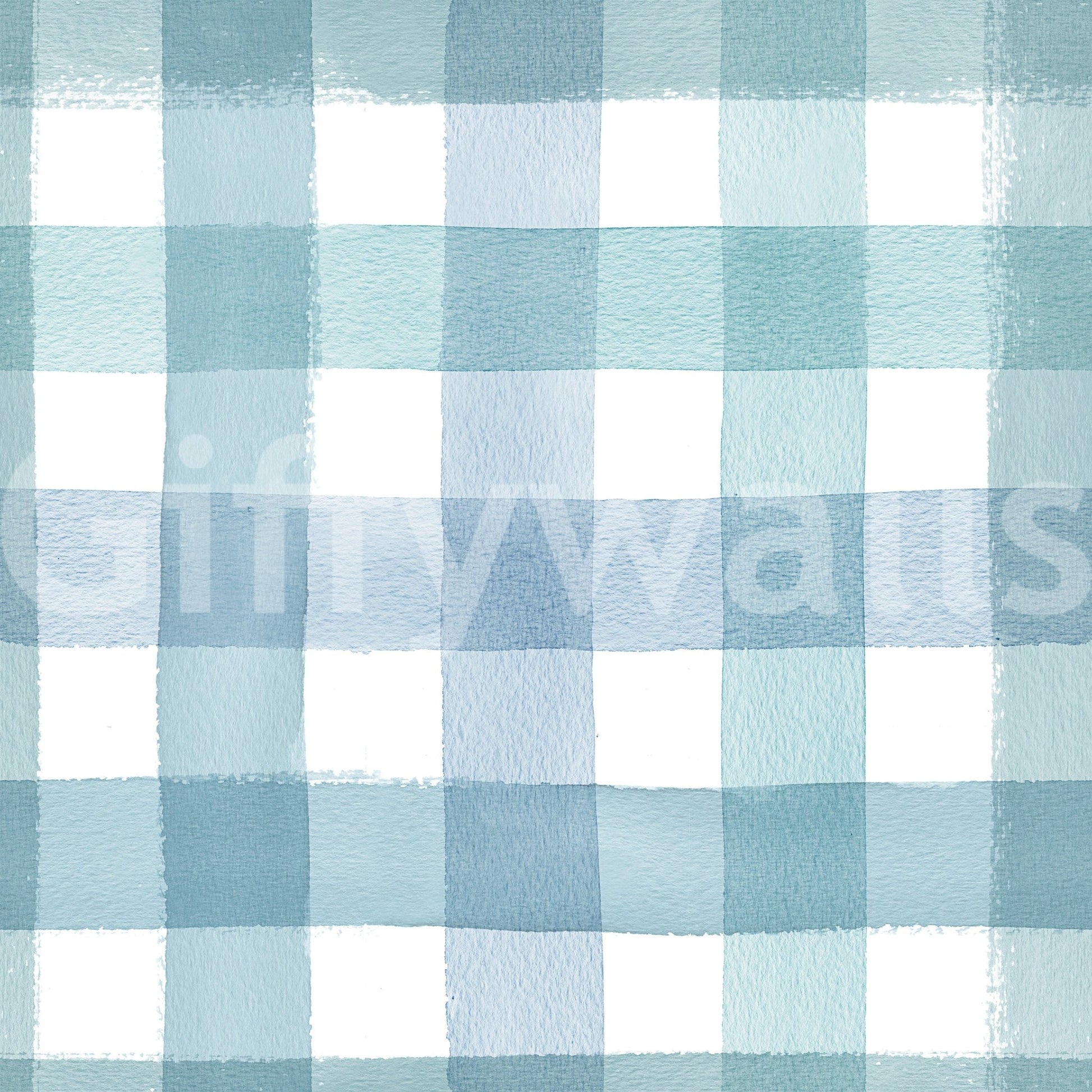 Gentle blue gingham pattern for modern interiors


